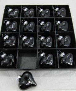 BOX 16 CUORICINI VETRO CM 3,8 NERO