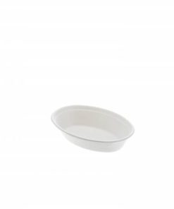PIATTO FONDO OVALE IN POLPA BIO CM 20,5X14,5X4H 500ML (50PZ)